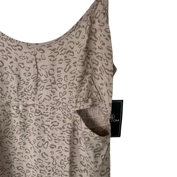 New Women’s Volcom Cha Cha Ching Leopard Print Midi Dress Size M - Picture 3 of 8